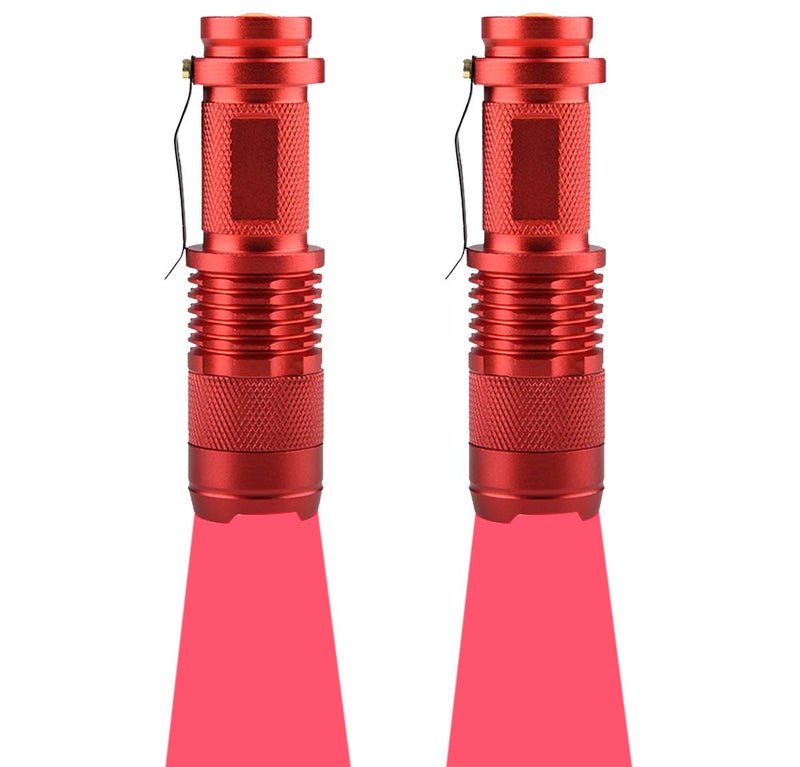 WAYLLSHINE 2-Pack LED Flashlight, 3 Modes Red Light Torch for Astronomy, Aviation, Night Observation - Image 1